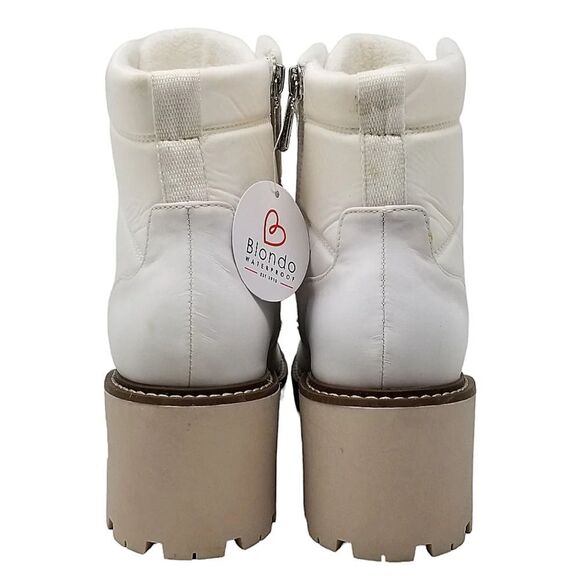 Blondo Daisy  Waterproof Lug Sole Boot in White Nylon - Picture 4 of 16
